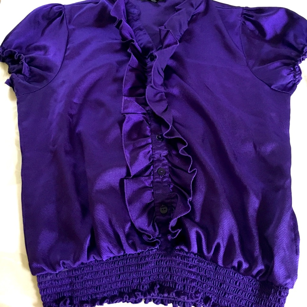 Purple ruffle blouse